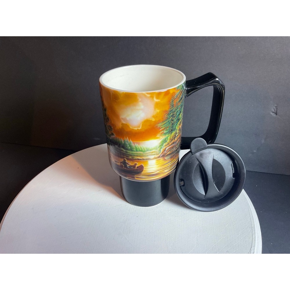 Mug 18 ozCeramic Traveling Mug W/Lid Evening, Randezvous Artwork Terry Redlin